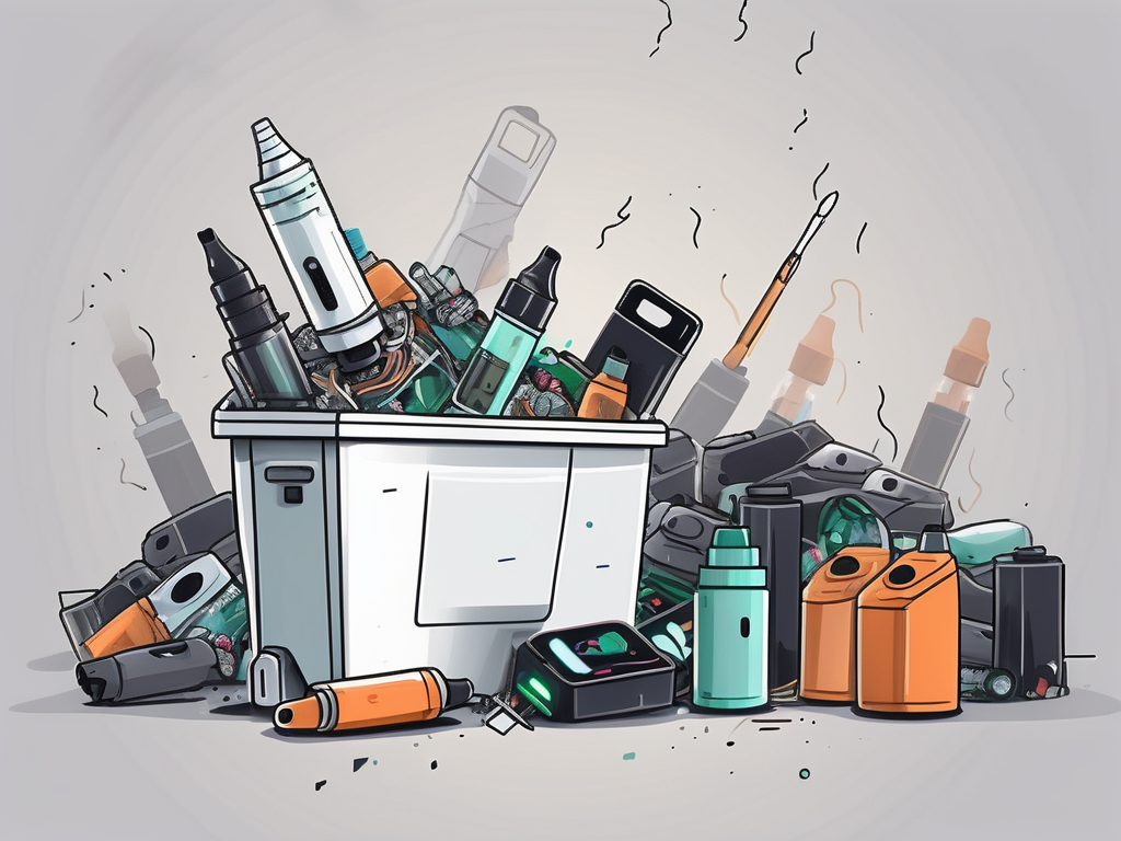 A vape pen being safely discarded into a special electronic waste bin