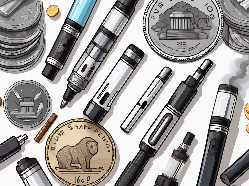 A variety of vape pens and e-cigarettes in different sizes and designs