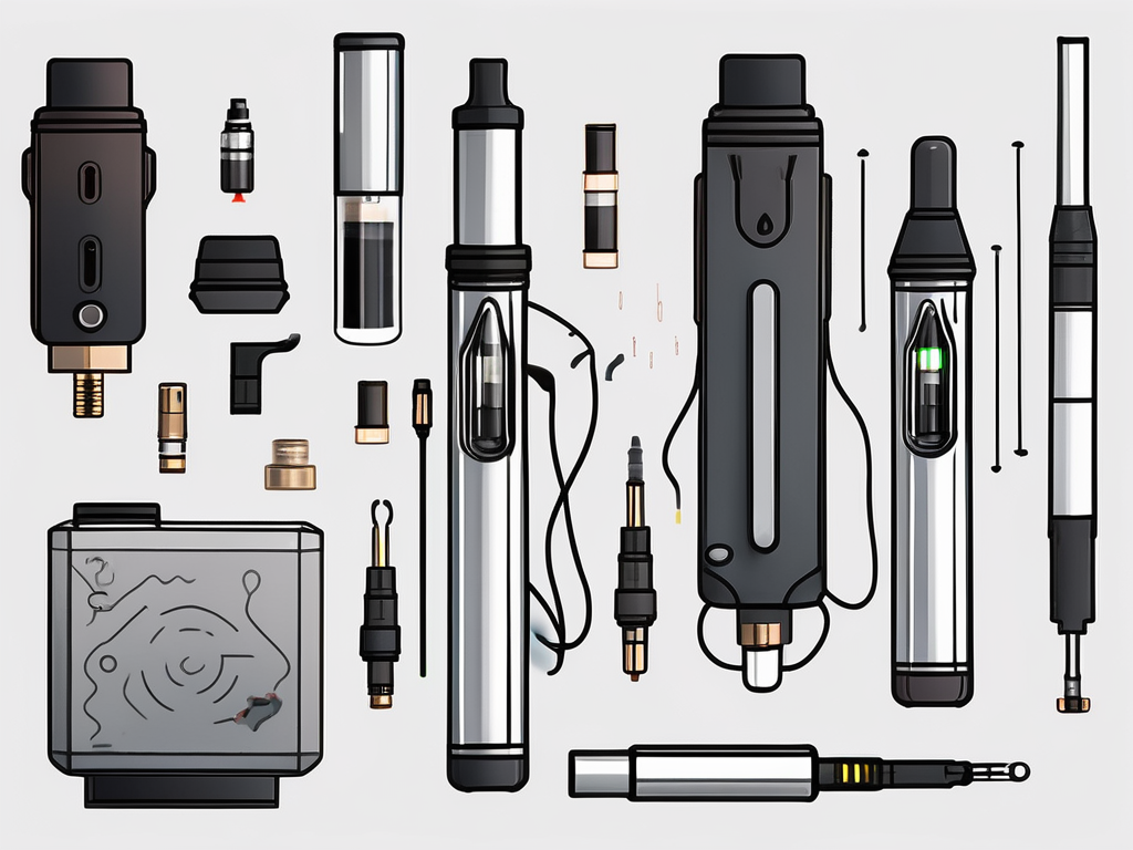 A disassembled vape pen