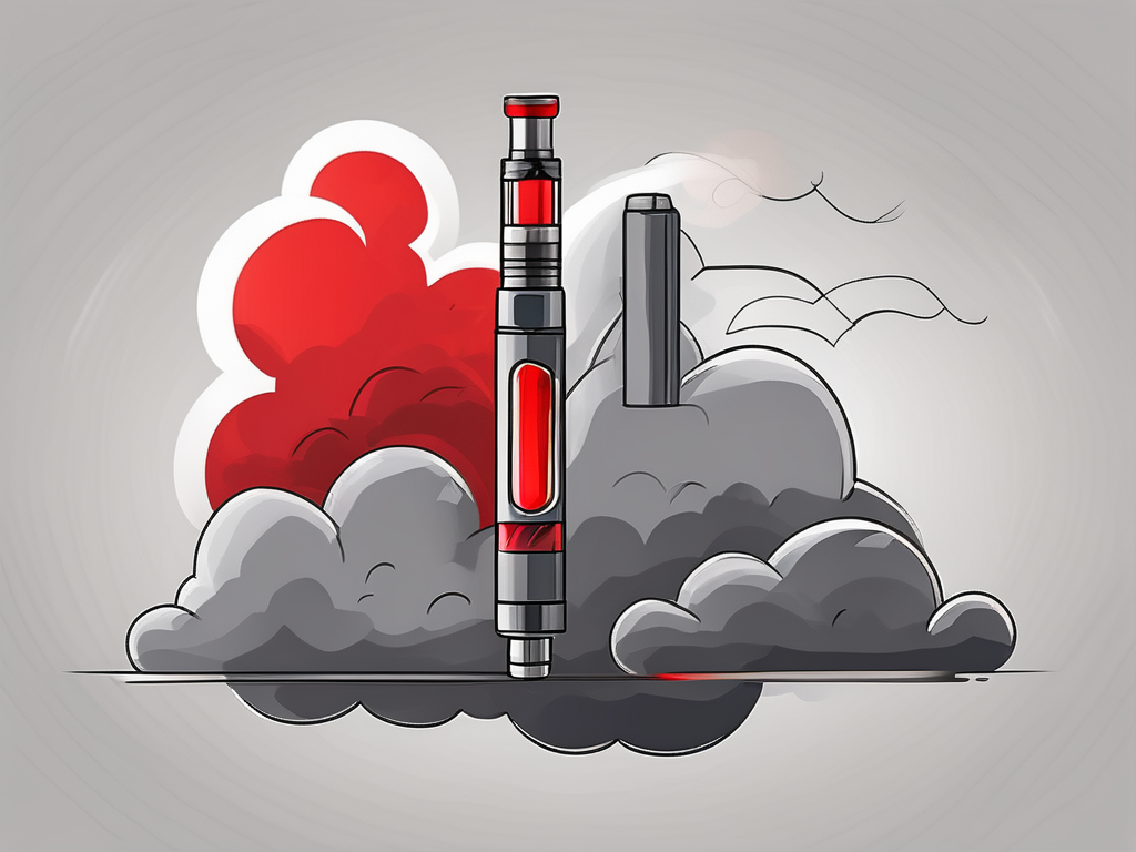 A vape pen with a red prohibition sign over it