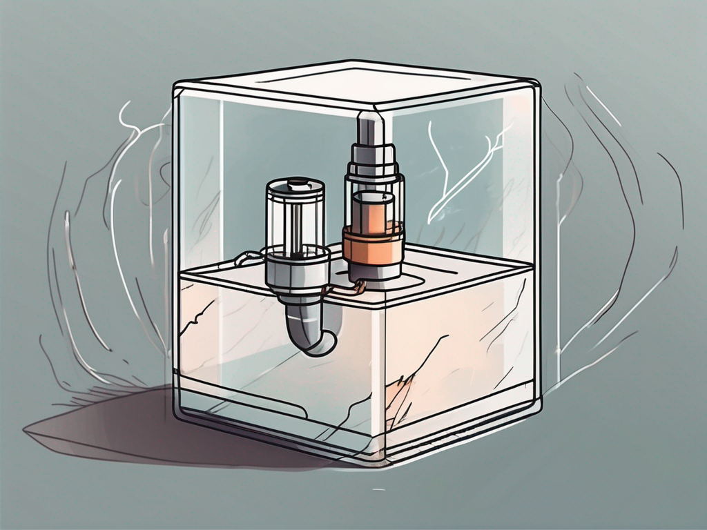 A vape device being locked inside a transparent box