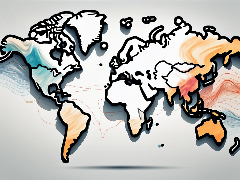 A global map with stylized smoke trails rising from the country with the highest vaping statistics